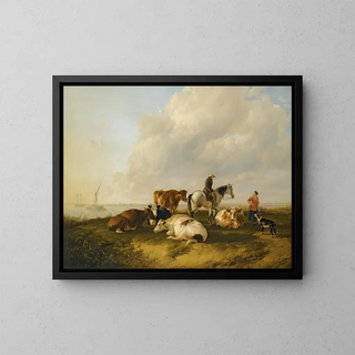 Enquête sur le ferry de Tilbury - Thomas Sidney Cooper — framed artwork on a wall