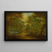 Landscape painting with a stream and a fisherman - Thomas Smith of Derby — framed artwork on a wall