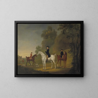 Lord Bulkeley and his greyhounds, his huntsman John Wells, and his whipper-in R. Jennings - Thomas Stringer — framed artwork on a wall