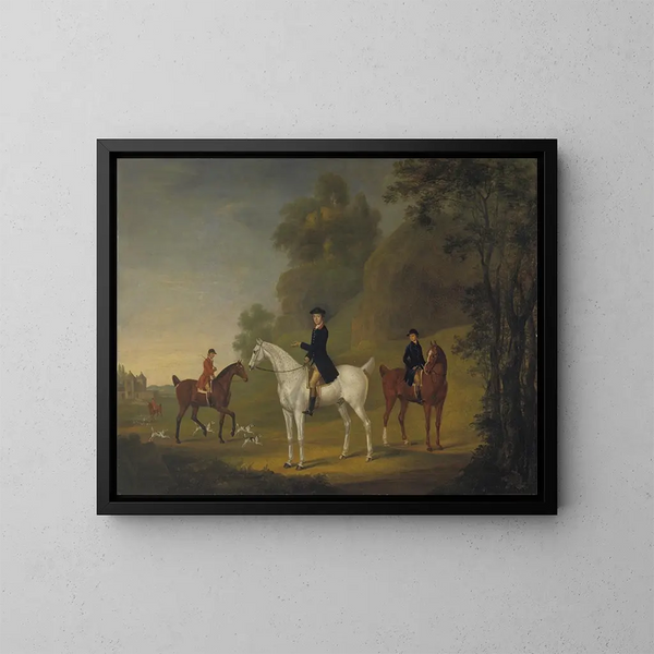 Lord Bulkeley and his greyhounds, his huntsman John Wells, and his whipper-in R. Jennings - Thomas Stringer — framed artwork on a wall