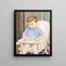Little Boy with a Picture Book - Thomas Theodor Heine — framed artwork on a wall