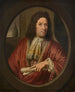 Portrait of a man holding a sheet in an oval frame - Thomas van der Wilt — artwork view