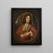 Portrait of a man holding a sheet in an oval frame - Thomas van der Wilt — framed artwork on a wall