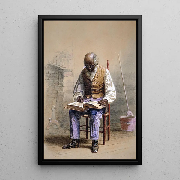 Reading the Scriptures - Thomas Waterman Wood — framed artwork on a wall