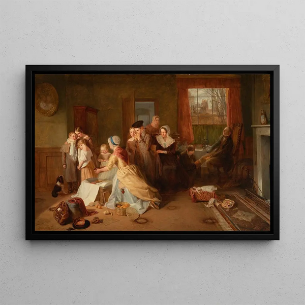 Going to School - Thomas Webster — framed artwork on a wall