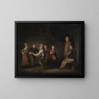 Round Rose Painting - Thomas Webster — framed artwork on a wall