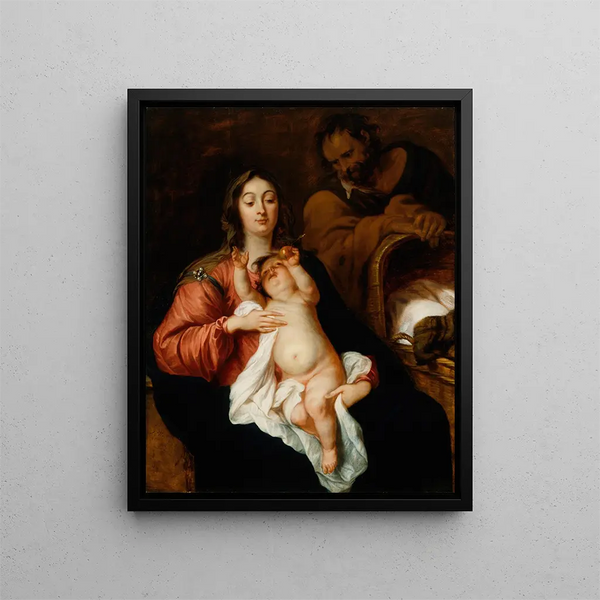 The Holy Family - Thomas Willeboirts Bosschaert — framed artwork on a wall