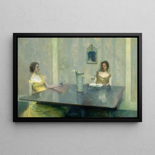 A Reading - Thomas Wilmer Dewing — framed artwork on a wall