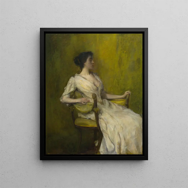 Dame in White - Thomas Wilmer Dewing — framed artwork on a wall