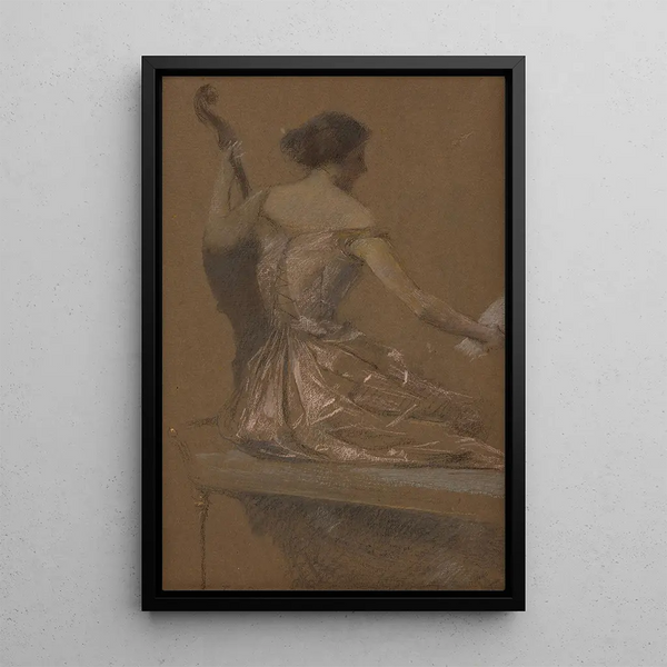 The Musician - Thomas Wilmer Dewing — framed artwork on a wall