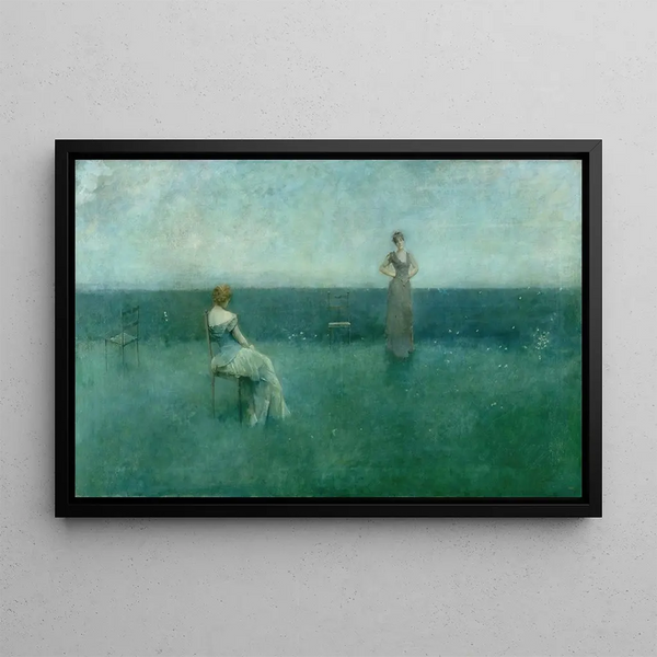 La Récitation - Thomas Wilmer Dewing — framed artwork on a wall