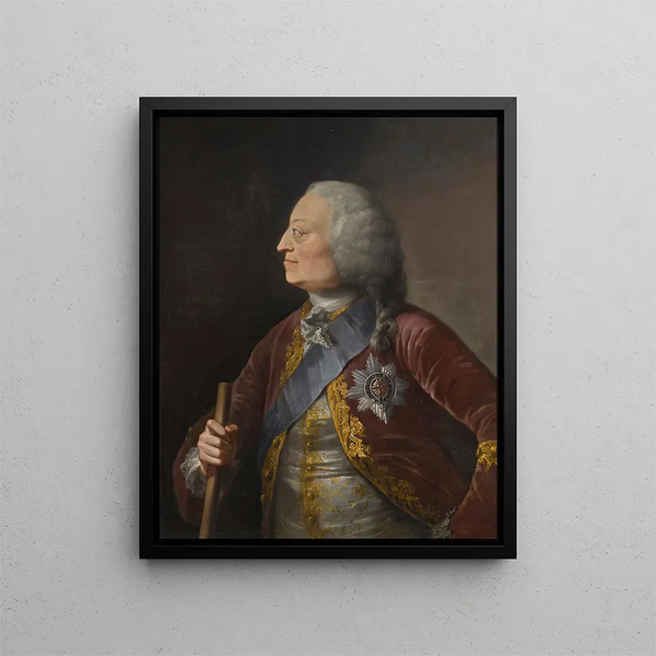 Portrait of George II - Thomas Worlidge — framed artwork on a wall