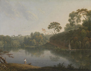 Landscape with a Lake and Boats - Thomas Wright — artwork view