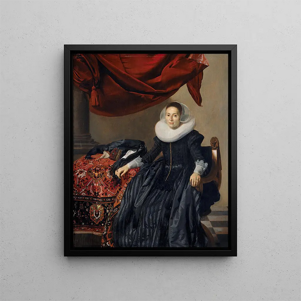 Portrait of a Young Woman - Thomas de Keyser — framed artwork on a wall