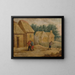Village Buildings with Peasants - Thomas van Apshoven — framed artwork on a wall