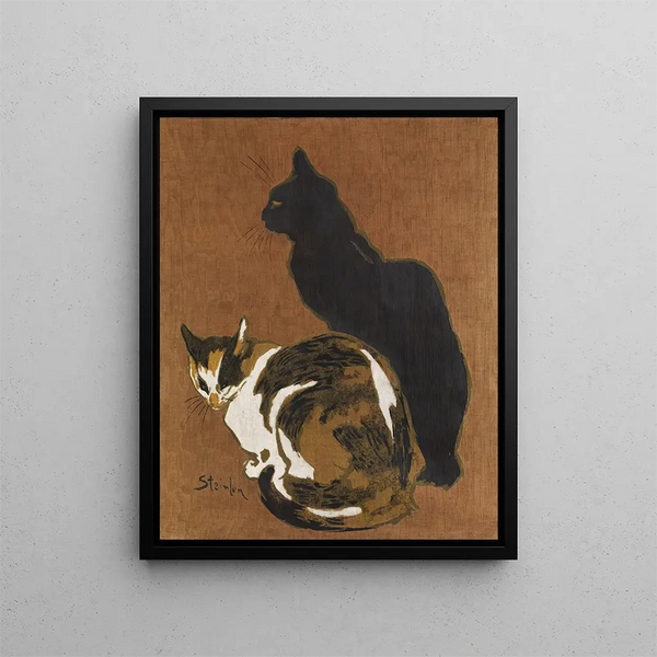 Two Cats - Théophile Alexandre Steinlen — framed artwork on a wall