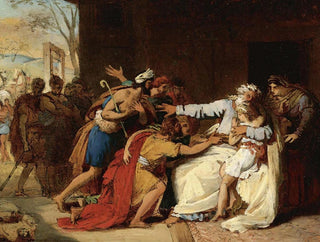 Jacob refusing to send Benjamin afar - Théophile Auguste Vauchelet — artwork view