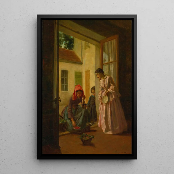 La marchande de fruits - Théophile Duverger — framed artwork on a wall