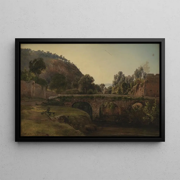A bridge near Sorrento - Thorald Brendstrup — framed artwork on a wall