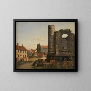 View of Marmorpladsen with the ruins of the unfinished church of Frederiks in Copenhagen - Thorald Læsøe — framed artwork on a wall