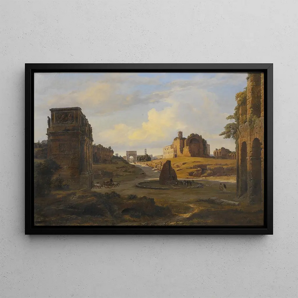 View towards the Roman Forum from the Colosseum - Thorald Læsøe — framed artwork on a wall