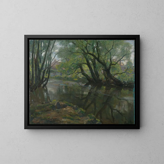 Weeping Willows - Thorolf Holmboe — framed artwork on a wall