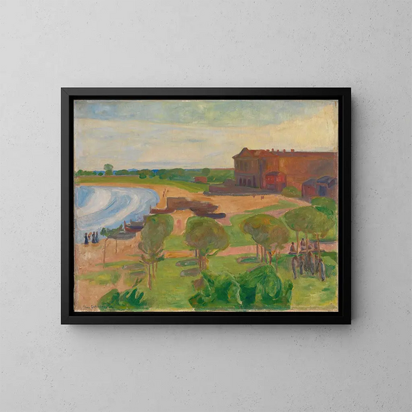 La Plage à Terracina - Thorvald Erichsen — framed artwork on a wall