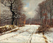 Winter landscape painting of forests near Hillerd - Thorvald Niss — artwork view