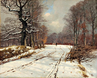 Winter landscape painting of forests near Hillerd - Thorvald Niss — artwork view