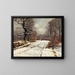Winter landscape painting of forests near Hillerd - Thorvald Niss — framed artwork on a wall