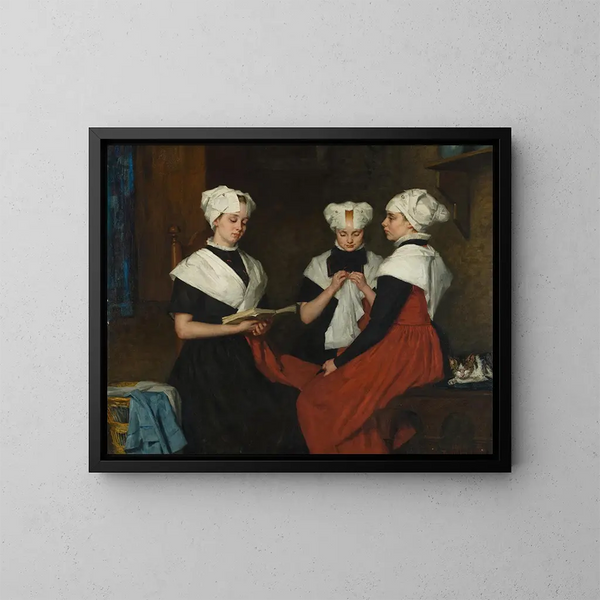 Three Orphans from the city of Amsterdam - Thérèse Schwartze — framed artwork on a wall