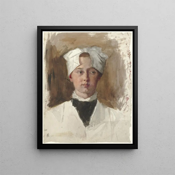 Portrait of an Orphan Girl - Thérèse Schwartze — framed artwork on a wall