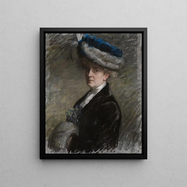 Self-portrait - Thérèse Schwartze — framed artwork on a wall