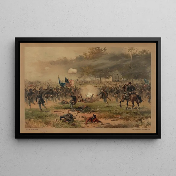 Battle of Antietam - Thure de Thulstrup — framed artwork on a wall
