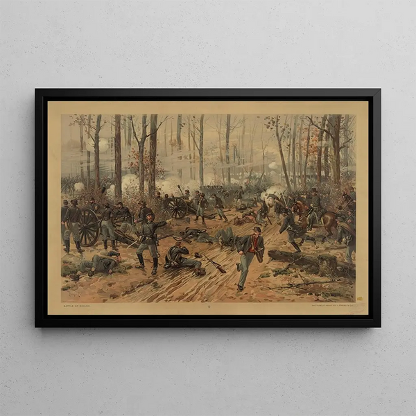 Battle of Shiloh - Thure de Thulstrup — framed artwork on a wall