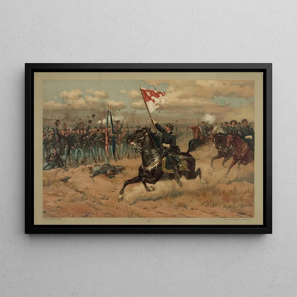 La Chevauchée de Sheridan - Thure de Thulstrup — framed artwork on a wall