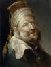 Oriental painting with turban and fez with two pompons - Tiberius Dominikus Wocher — artwork view