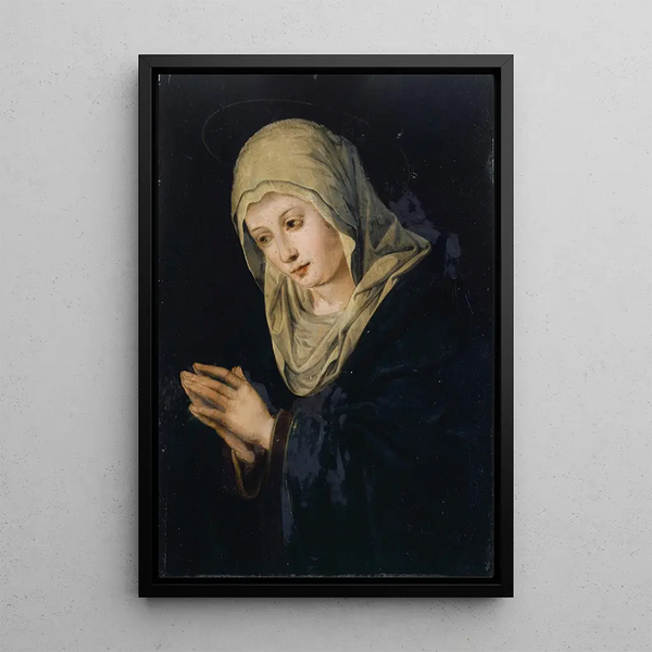 La Vierge en adoration - Tiberius Dominikus Wocher — framed artwork on a wall