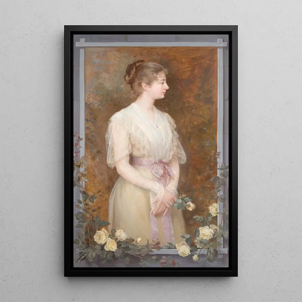 Cloister Painting - Timoléon Lobrichon — framed artwork on a wall