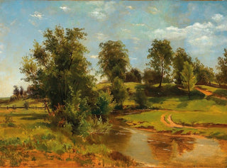 a rolling landscape with a stream - Tina Blau — artwork view