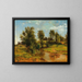 a rolling landscape with a stream - Tina Blau — framed artwork on a wall