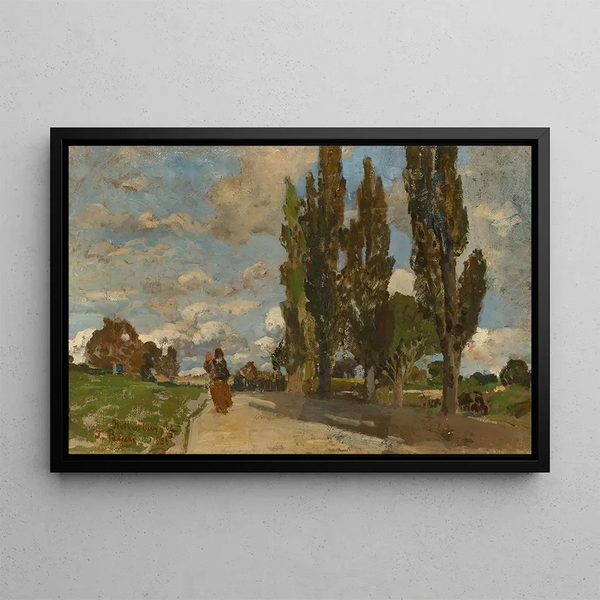 A Street in Rothenburg - Tina Blau — framed artwork on a wall