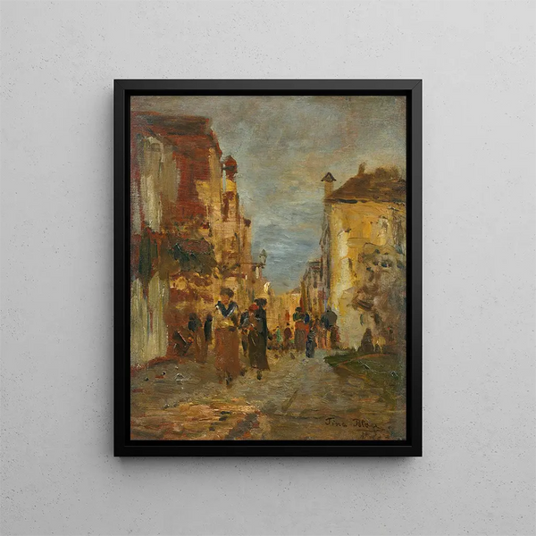 A city street - Tina Blau — framed artwork on a wall