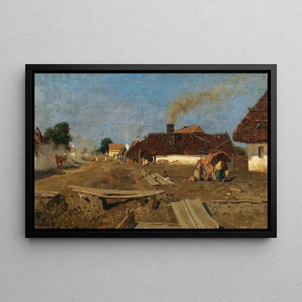 Route de village à Szolnok - Tina Blau — framed artwork on a wall