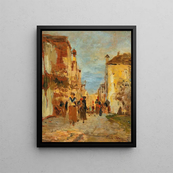 A alley in Venice - Tina Blau — framed artwork on a wall