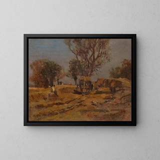The regulation of the Danube - Tina Blau — framed artwork on a wall