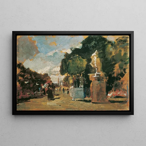 the Tuileries Sunny Day - Tina Blau — framed artwork on a wall