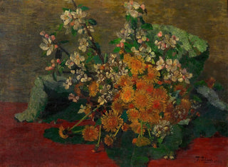 Bouquet de pissenlits et de fleurs de pommier - Tina Blau — artwork view