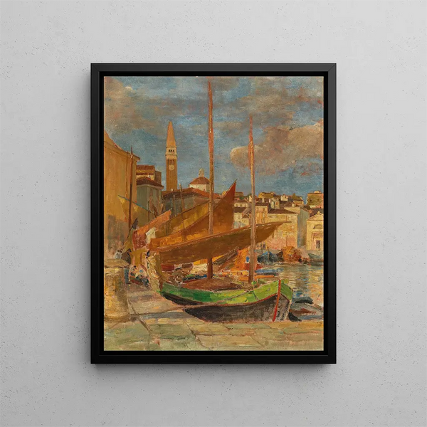 In the port of Piran - Tina Blau — framed artwork on a wall