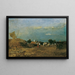 Landscape in the Puszta Szolnok - Tina Blau — framed artwork on a wall